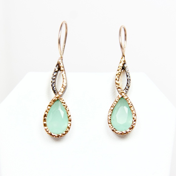 Bora Jewelry - Bora Aqua Chalcedony Earrings // Handmade